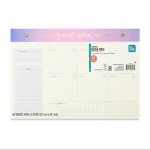 Pen+Gear 14"x9.5" 'Stuff Going Down' Undated Weekly Post Bound Planner Pad NWT